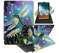 FUYOCWE for iPad Pro 11" 2024 Case,Rotating Cases for iPad Pro 11 inch M4 5th Generation 2024 Model A2836/A2837/A3006,360 Degree Swivel Stand Auto Sleep/Wake Cover-Dragonfly on The Daisies Florals