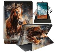 FUYOCWE for iPad Pro 13" 2024 Case,Rotating Cases for iPad Pro 13 inch M4 7th Generation 2024 Model A2925/A2926/A3007,360 Degree Swivel Stand Auto Sleep/Wake Cover-Horse Run in The Water