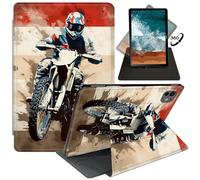 FUYOCWE for iPad Pro 13" 2024 Case,Rotating Cases for iPad Pro 13 inch M4 7th Generation 2024 Model A2925/A2926/A3007,360 Degree Swivel Stand Auto Sleep/Wake Cover-Motorcycle Rider