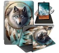 FUYOCWE for iPad Pro 13" 2024 Case,Rotating Cases for iPad Pro 13 inch M4 7th Generation 2024 Model A2925/A2926/A3007,360 Degree Swivel Stand Auto Sleep/Wake Cover-A Dream Catcher Wolf