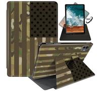 FUYOCWE for iPad Pro 13" 2024 Case,Rotating Cases for iPad Pro 13 inch M4 7th Generation 2024 Model A2925/A2926/A3007,360 Degree Swivel Stand Auto Sleep/Wake Cover-USA Flag Camouflage