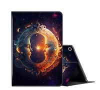 FUYOCWE for Kindle Fire 7 Tablet Case (9th/7th/5th Generation, 2019/2017/2015 Version), Multi-Angle Anti Slide Folio Stand Smart Cover for Amazon Kindle Fire 7 inch-Sun and Moon Mystical