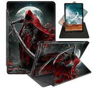 FUYOCWE for Kindle Scribe Case (10.2 inch,1st Generation,2022 Release),360 Degree Rotating Stand Smart Cover for Amazon Kindle Scribe 1st Gen 10.2" E-Reader-Grim Reaper with a Large Scythe