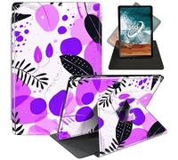 FUYOCWE for Microsoft Surface Pro 9 Tablet Case (13 inch,2022 Released),360 Degree Rotating Slim Stand PU Leather Smart Flip Cover for Microsoft Surface Pro 9 5g 13"-Purple Tropical Leaves Abstract