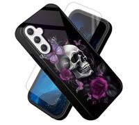 FUYOCWE for Samsung Galaxy A16 5G Phone Case,Sugar Skull Butterlies Floral Cover,Compatible w/Magsafe,Screen Protector+Dual Layer Shell,Slim Hybrid Magnetic Soft Inner Hard Case for Galaxy A16 5G
