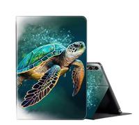 FUYOCWE for Samsung Galaxy Tab S10 Plus Case & Galaxy Tab S9+/S9 FE Plus Case 12.4" Tablet- Slim Shockproof Shell PU Leather Folio Stand Cover w/Auto Sleep Wake -Green Sea Turtle