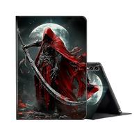 FUYOCWE for Samsung Galaxy Tab S10 Ultra Case & Galaxy S9 Ultra Tablet Case 14.6 inch- Slim Shockproof Shell PU Leather Folio Stand Cover w/Auto Sleep Wake -Grim Reaper with a Large Scythe