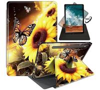 FUYOCWE for Samsung Galaxy Tab S9 Tablet Case (2023 Release SM-X710/X716B/X718U),360 Degree Rotating Stand Smart Flip Cover for Samsung Galaxy Tab S9 11 inch Tablet-Butterfly Fly on Sunflower