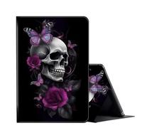 FUYOCWE for Surface Pro X Case,for Microsoft Surface Pro X/X+ Plus 13 inch 2019/2020/2021/2024 Tablet Case,PU Leather Smart Flip Cover W/Adjustable Slim Folio Stand-Sugar Skull Butterlies Floral