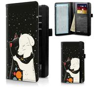 FUYOCWE Leather Checkbook Covers for Men Women Check book Holder Cover Wallets for Personal Checkbook Duplicate Checks with RFID Blocking & Elastic Strap-Dog Cat Hug, Dog Cat Hug, Classic