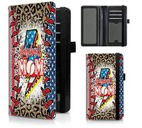 FUYOCWE Leather Checkbook Covers for Men Women Check book Holder Cover Wallets for Personal Checkbook Duplicate Checks with RFID Blocking & Elastic Strap-Baseball Mom, Baseball Mom, Classic