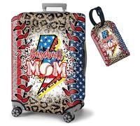 FUYOCWE Luggage Covers for Suitcase TSA Approved,Elastic Washable Suitcase Cover Protector, Luggage Cover Sleeve Wrap for 19-32 Inches Suitcase Travel Accessories, Baseball Mom, XL (for 30"-32