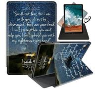FUYOCWE Rotating Case for Samsung Galaxy Tab A9 8.7 Inch Tablet 2023 Model SM-X110/X115/X117, 360 Degree Swivel Stand Smart Flip Cover Case for Samsung Tab A9 8.7"-Bible Verse Isaiah 41:10