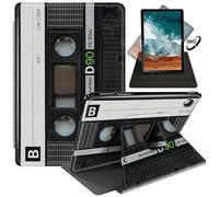 FUYOCWE Rotating Case for Samsung Galaxy Tab A9 8.7 Inch Tablet 2023 Model SM-X110/X115/X117, 360 Degree Swivel Stand Smart Flip Cover Case for Samsung Tab A9 8.7"-Old Cassette Tape