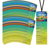 Fuyoooo 100 Pcs Romans Road to Salvation Bookmarks 6 x 2 Inches Roman's Road Cardstock Bookmark with 100 Pcs Hanging Strings