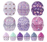 Fuyoooo 240 Pcs Kpop Theme Cupcake Liners Bulk Music Party Y2k Disco Pattern Cupcake Wrapper Decoration Pink Purple Gradient Cup Cake Holder Baking Cups for Birthday Fandom Concert Star Party Supplies