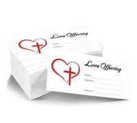 Fuyoooo 300 Pcs Church Offering Envelopes Tithe and Offering Donation Bulk Bill Size Checks and Cash Envelopes for Donations Religious Occasions(Love Style)