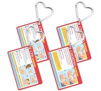 Fuyoooo 4 Pcs Kids First Aid Card/Choking Card Heimlich Stunt Card Portable Emergency Instructions with Keychain for Baby
