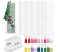 Fuyoooo 601 Pcs DIY Bookmark Making Kit 2.36 x 6.3 Inches Bookmark Laminating Pouches 5 Mil Hot Laminator Sleeves with Rainbow Tassels and Puncher Fit Most Pouch Laminating Machines