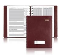 Fuyoooo Jobsite Journal 7 x 10 Inch Construction Daily Log Activity Record Construction Planner for Work Project Job Management (Wine Red)