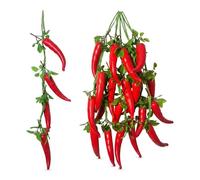 FuyoSegen 5pack Simulation Artificial Lifelike Fake Vegetable Artificial Garlic Red Chili Pepper Fake Vegetables Hanging Rope Home Kitchen Party Wall Decor Photography Props