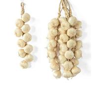 FuyoSegen Artificial Garlic String, 5 Pack Lifelike Fake Garlic String for Farmhouse Kitchen Wall Decor, Hanging Vegetable Props for Home, Harvest Festival, Photography, Indoor Outdoor Decoration (5)