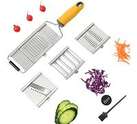 FUYTERY 4-in-1 Multi-Purpose Stainless Steel Handheld Vegetable Slicer Grater Kitchen Tool