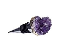 FUYTERY Natural Amethyst Cluster Stopper Purple Crystal Bottle Wine Stopper for Home Use