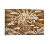 FUYUETTG Abstract Cherry Blossom Canvas Wall Art, Pink Floral Fantasy Plant Painting Print on Textured Canvas, Wall Poster Artwork for Living Room Bedroom Office Decor Frame 24x36inch(60x90cm)