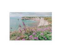 FUYUETTG Coastal Cliffs Canvas Wall Art, Beautiful Ocean Nature Landscape Painting Print on Textured Canvas, Wall Poster Artwork for Living Room Bedroom Office Decor Unframe 08x12inch(20x30cm)