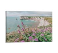 FUYUETTG Coastal Cliffs Canvas Wall Art, Beautiful Ocean Nature Landscape Painting Print on Textured Canvas, Wall Poster Artwork for Living Room Bedroom Office Decor Frame 08x12inch(20x30cm)