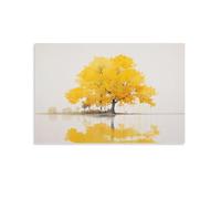 FUYUETTG Fantasy Tree Canvas Wall Art, Modern Botanical Yellow Leaves Painting Print on Textured Canvas, Wall Poster Artwork for Living Room Bedroom Office Decor Unframe 08x12inch(20x30cm)