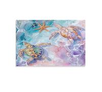 FUYUETTG Fantasy Turtle Canvas Wall Art, Colorful Ocean Starfish Cute Animals Painting Print on Textured Canvas, Wall Poster Artwork for Living Room Bedroom Office Decor Unframe 20x30inch(50x75cm)