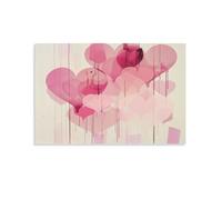FUYUETTG Graffiti Heart Canvas Wall Art, Pink Watercolor Retro Pictures Painting Print on Textured Canvas, Wall Poster Artwork for Living Room Bedroom Office Decor UnFrame 20x30inch(50x75cm)
