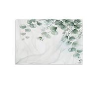 FUYUETTG Vintage Leaves Canvas Wall Art, Minimalist Eucalyptus Plant Floral Painting Print on Textured Canvas, Wall Poster Artwork for Living Room Bedroom Office Decor Unframe 08x12inch(20x30cm)