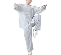 FUYUFU Tai Chi Outfit In Cotton And Linen Unisex Martial Arts Clothing Kung Fu Costume For Man And Woman (a set) (Livid/Long sleeve, XS)