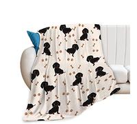 Fuzawet Dachshund Blanket Cute Soft Cozy Dachshund Fleece Warm Fuzzy Weiner Dog Paw Throw Dachshund Gifts Stuff for Women Kids Bed 40''X50''