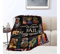 Fuzawet Guitar Blanket Music Fleece Throw Blanket Super Soft Warm Cozy Fuzzy Plush Blanket Gifts for Girls Boys Kids Bed Decor 40"X50"