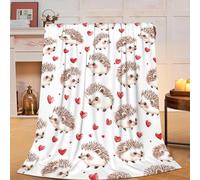 Fuzawet Hedgehog Blanket Super Soft Cozy Fleece Cute Hedgehog Throw Blanket Plush Bedding Decor Blanket Gifts for Boys Girls Kids Men Women 40''X50''