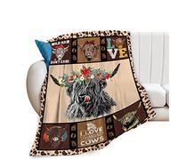 Highland Cow Throw Blanket Gifts for Women Adults Print Ultra Soft Cozy Plush Fleece Warm Lightweight Living Room Decor 40''X50''
