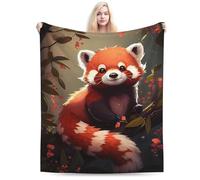 Fuzawet Red Panda Throw Blanket Cute Red Panda Plush Fleece Soft Cozy Red Panda Gifts Blanket for Kids Girls Adults Couch Bed Chair Office Dorm Decor 40''X50''