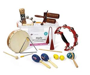 FUZEAU - 70964 - Trunk 10 essential instruments - To scratch, shake, knock - Work the rhythm - Alone or in a group - Suitable for children aged 3 and above