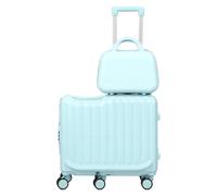 Fuzeiuo Kids Ride-On Luggage with Carry-On Suitcase, 20 Inch Hardshell Travel Case with 6 Spinner Wheels, Ergonomic Scooter Suitcase for Children, Retractable Handle for Easy Travel Blue B