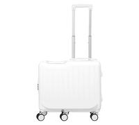Fuzeiuo Kids Ride-On Luggage with Carry-On Suitcase, 20 Inch Hardshell Travel Case with 6 Spinner Wheels, Ergonomic Scooter Suitcase for Children, Retractable Handle for Easy Travel White A