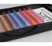 FUZHAN 0.10mm Colored Mixed Lash Extensions - Professional Lash Artists/Salons/Training Use, Customizable Lash Designs for Creative Eyelash Looks, Vibrant and Long-Lasting (C Curl, 11mm)
