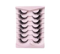 FUZHAN 7 Pairs Wispy False Eyelashes Pack, Natural Fluffy Strip Lashes, Lightweight Reusable Fake Lashes for Daily Makeup, Party & Beginners