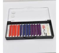FUZHAN Colored Flat Lash Extensions 0.20mm - Mixed Orange, Blue, and Purple Lashes for Unique Eye Looks - Lightweight & Soft (B Curl, 11mm)