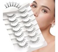 FUZHAN Halloween False Eyelashes 7 Pairs - Gothic Castle & Trick Ghost Cutout Lashes, Magic Girl Fancy Dress Eyelashes for Halloween Costume, Cosplay & Party Makeup (A-1)