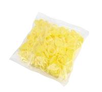 FUZHAN Heart-Shaped Glue Rings for Eyelash Extensions - 100PCS Disposable V-Shaped Adhesive Cups - Double Slot Design for Lash Glue, Flexible Ring Holder - Mixed Colours Available (Yellow)