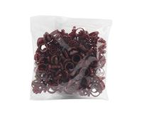 FUZHAN Heart-Shaped Glue Rings for Eyelash Extensions - 100PCS Disposable V-Shaped Adhesive Cups - Double Slot Design for Lash Glue, Flexible Ring Holder - Mixed Colours Available (Dark Brown)